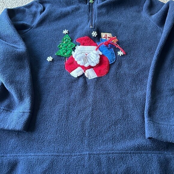 White Stag Santa Fleece Pullover, Size M – Cozy Holiday Top! - Picture 1 of 6